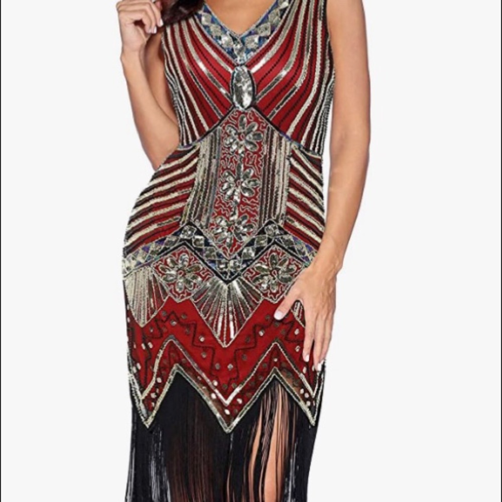 NEW 20’s Flapper Dress and matching headband. Size Small.